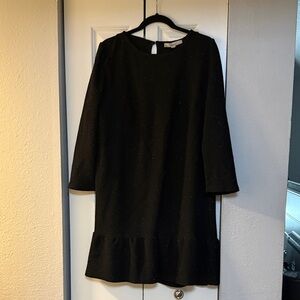 LOFT Classic Black Textured Dress